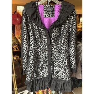 UbU leopard print belted trench coat. Size L.